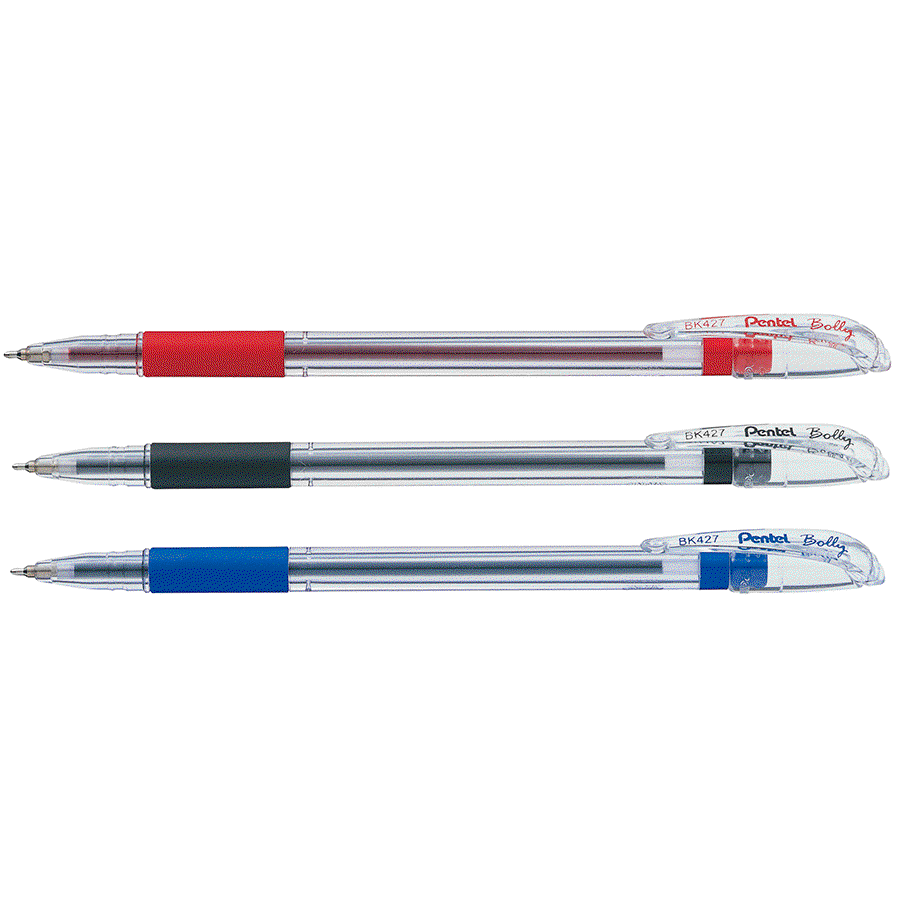 Pentel bolígrafo bolly punto fino (blister 3 piezas)