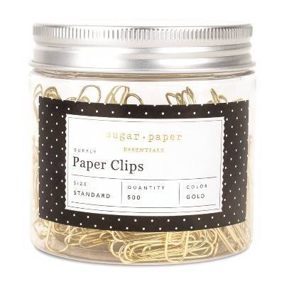 Sugar Paper Essentials Standard Paper Clips Gold (500 ct)