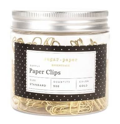 Sugar Paper Essentials Standard Paper Clips Gold (500 ct)