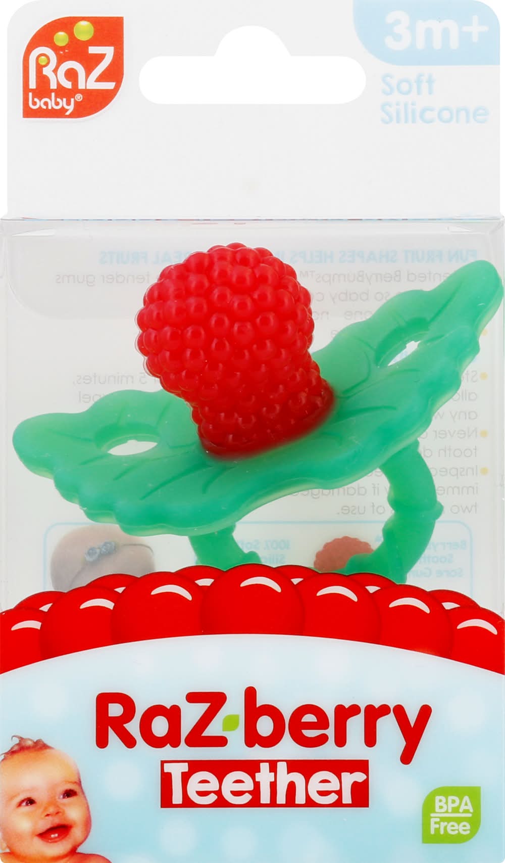 RaZbaby Raz-Berry Silicone Teether (1.1 oz)