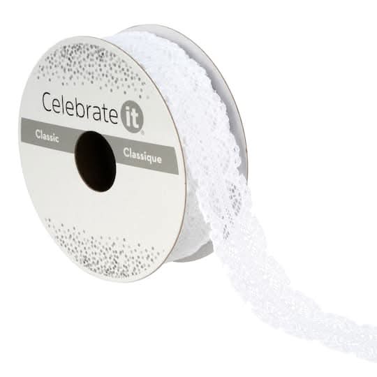 Celebrate It Classic Circle Lace, 2.2cm x 2.7m, White