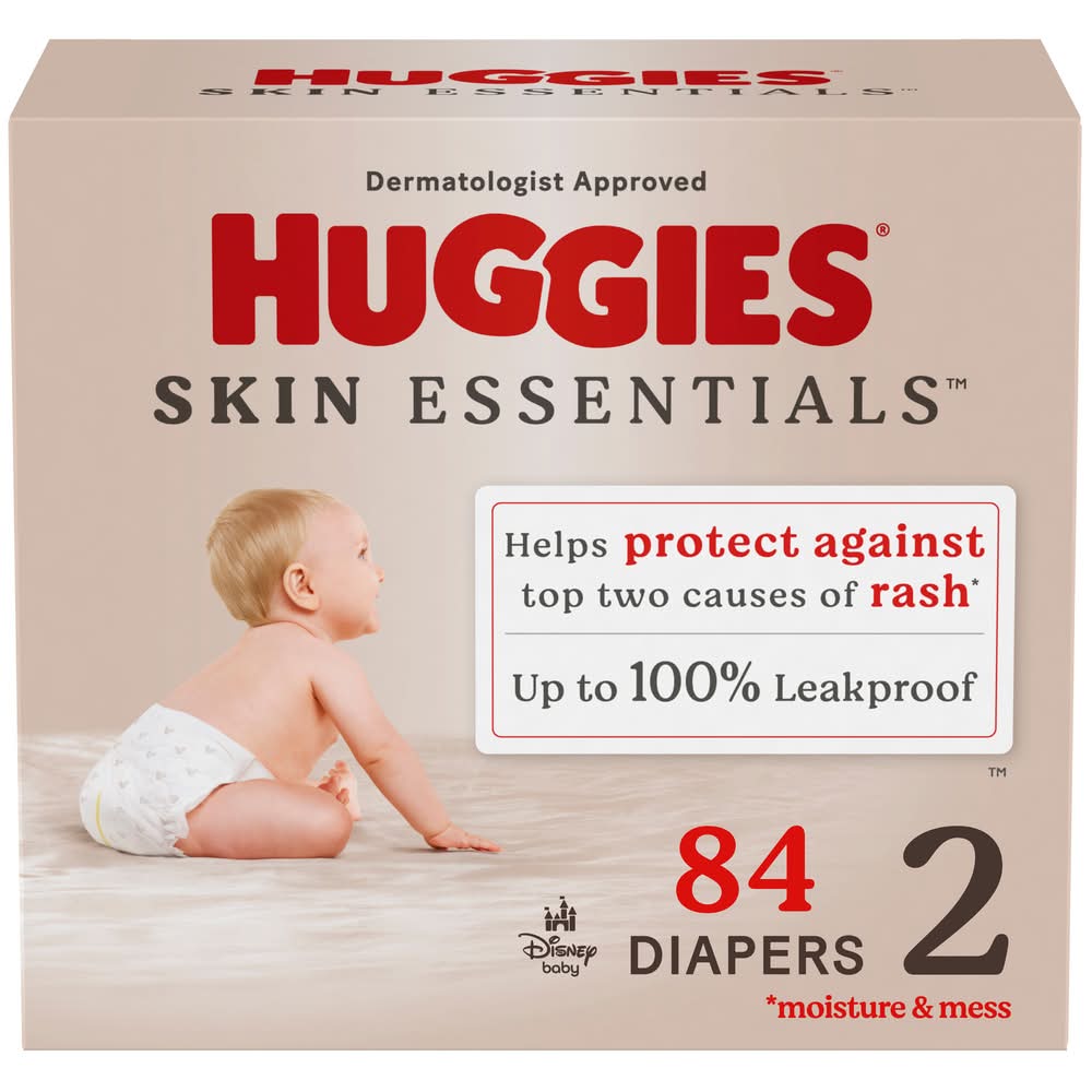 Huggies Skin Essentials Diapers Super pack, Size 2 (84 ct)