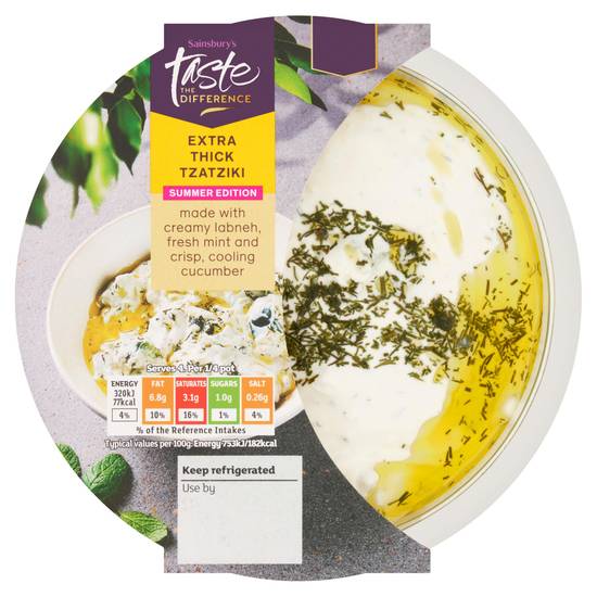SAVE £0.90 Sainsbury's Extra Thick Tzatziki, Taste the Difference 170g