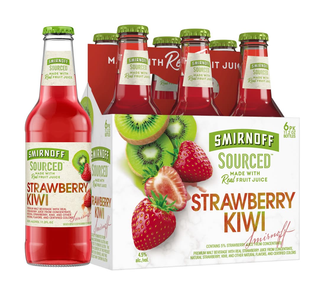 Smirnoff Ice Beer, Strawberry Kiwi (6 x 11.2 fl oz)