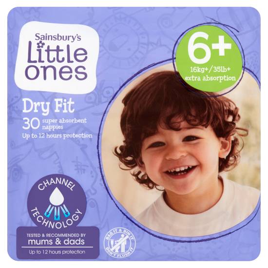 Sainsbury's 6+, Little Ones Dry Fit Nappies (30 pack)