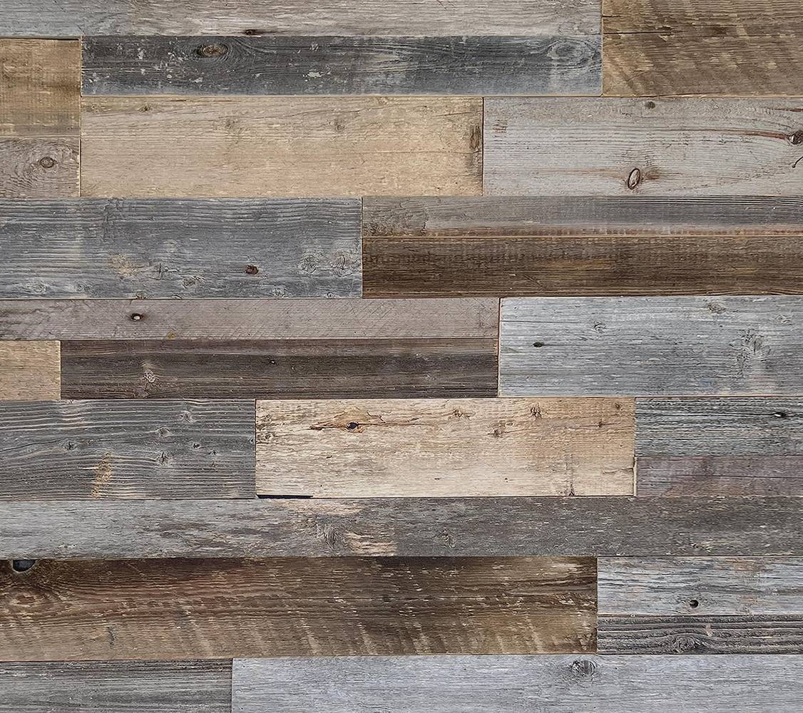 Style Selections 5-in x 4-ft Unfinished Rough sawn Real Reclaimed Barnwood Spruce pine fir Reclaimed wood Wall Plank ( 10 -Pack , Covers 10-sq ft ) | 51014