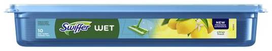 Swiffer serpillières imprégnées pour sols, parfum fraîcheur citron, nettoyage facile et rapide x10