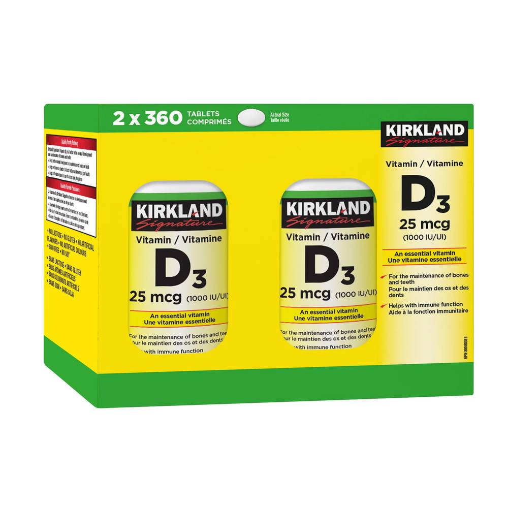 Kirkland Signature - Vitamine D3 1000 Ui, 2 X 360 Comprimés