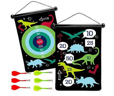 Hearthsong Dinosaur Double-Sided Magnetic Canvas Target Darts Game
