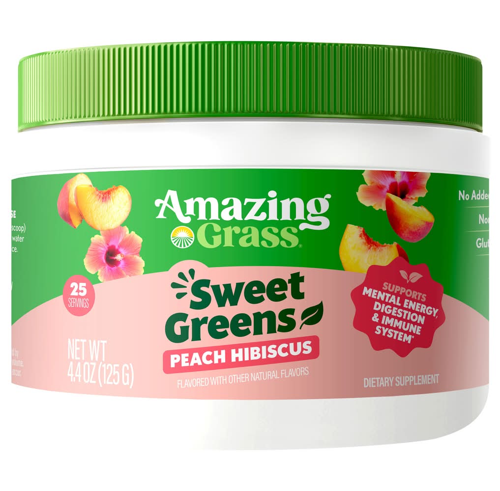 Amazing Grass Sweet Greens Dietary Supplement, Peach Hibiscus (4.4 oz)