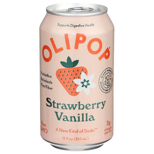 Olipop Strawberry Vanilla Prebiotic Sparkling Tonic