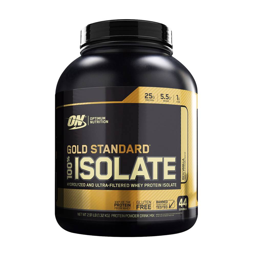 Optimum Nutrition Gold Standard 100% Isolate Whey Protein (46.5 oz) (rich vanilla)