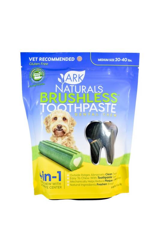 Ark Naturals Brushless Toothpaste Medium Size Dental Dog Chews