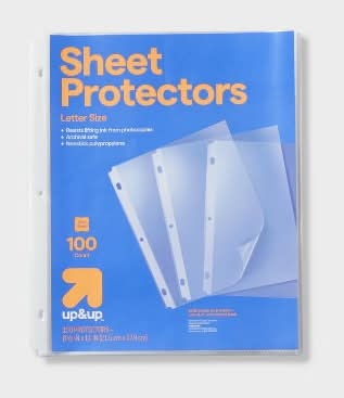 up&up Clear Letter Sheet Protectors, 8.5 in x 11 in (100 ct)