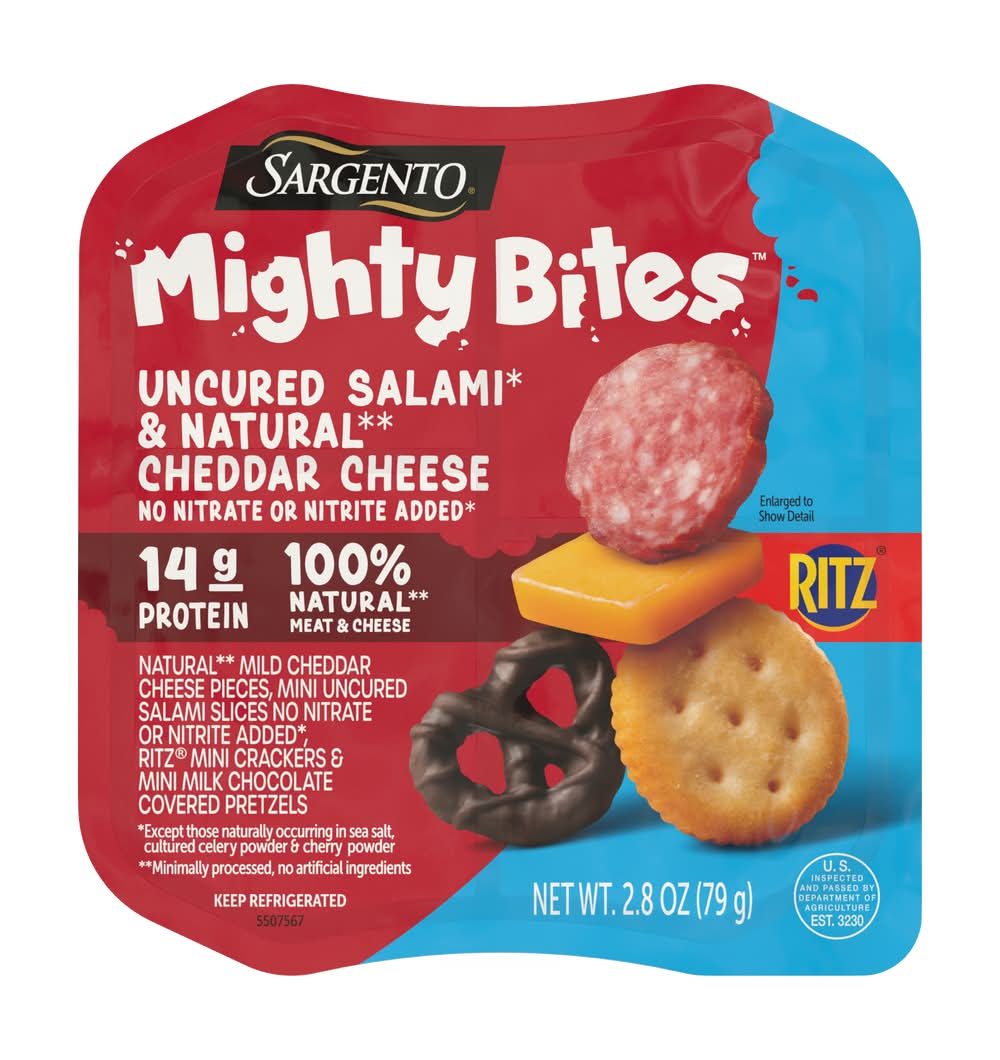 Sargento Mighty Bites, Uncured Salami & Natural Cheddar Cheese (2.8 oz)