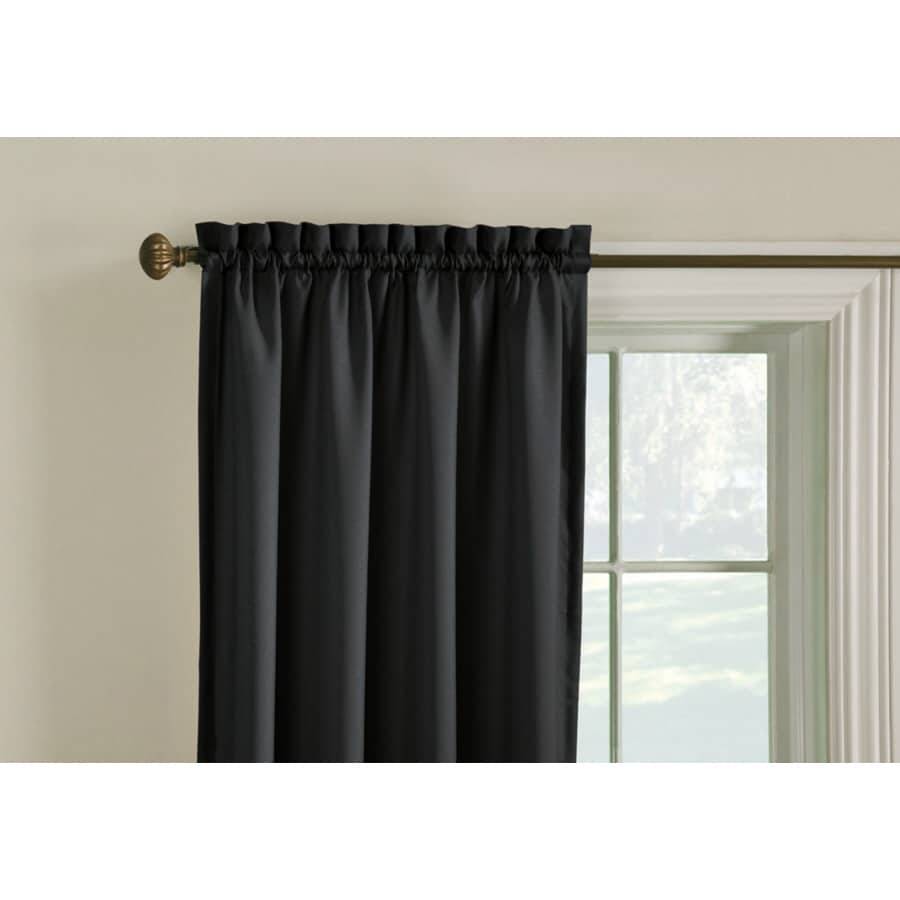 Style Selections 63-in Black Room Darkening Thermal Lined Rod Pocket Single Curtain Panel | X28005963ZBG