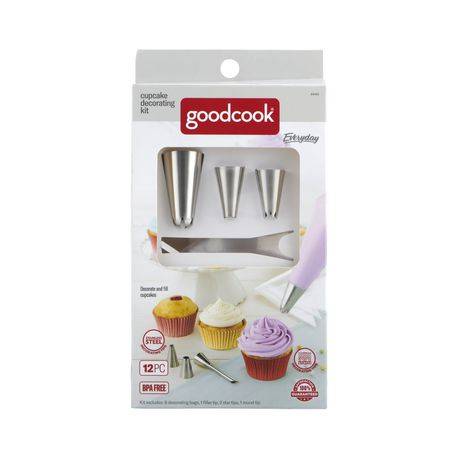 Goodcook Everyday 12 Piece Cupcake Filling And Decorating Piping Bag Kit