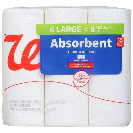 Walgreens Absorbent Paper Towels (6 ct)