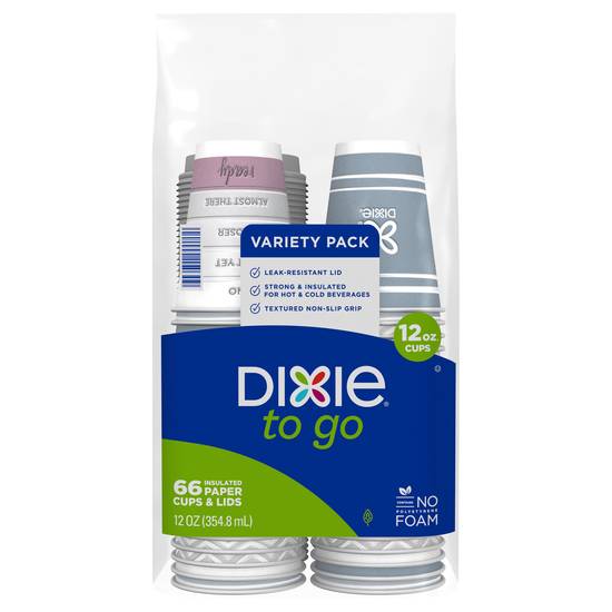 Dixie To Go Paper Cups & Lids (66 ct)