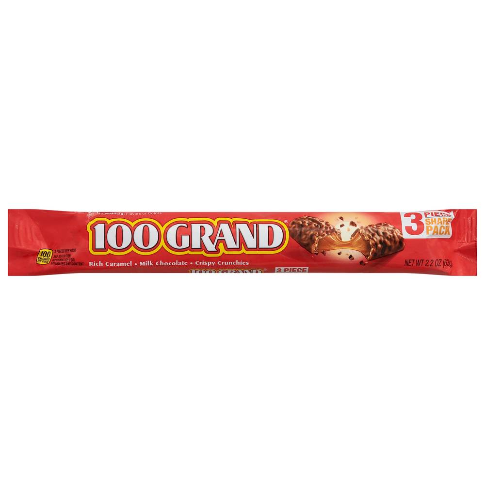 100 Grand Rich Caramel Milk Chocolate Crispy Crunchies Bar Share pack (2.8 oz, 3 ct)