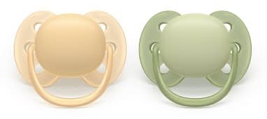 Philips Avent Ultra Soft Pacifiers, 6-18 Months, Beige/Green (2 ct)