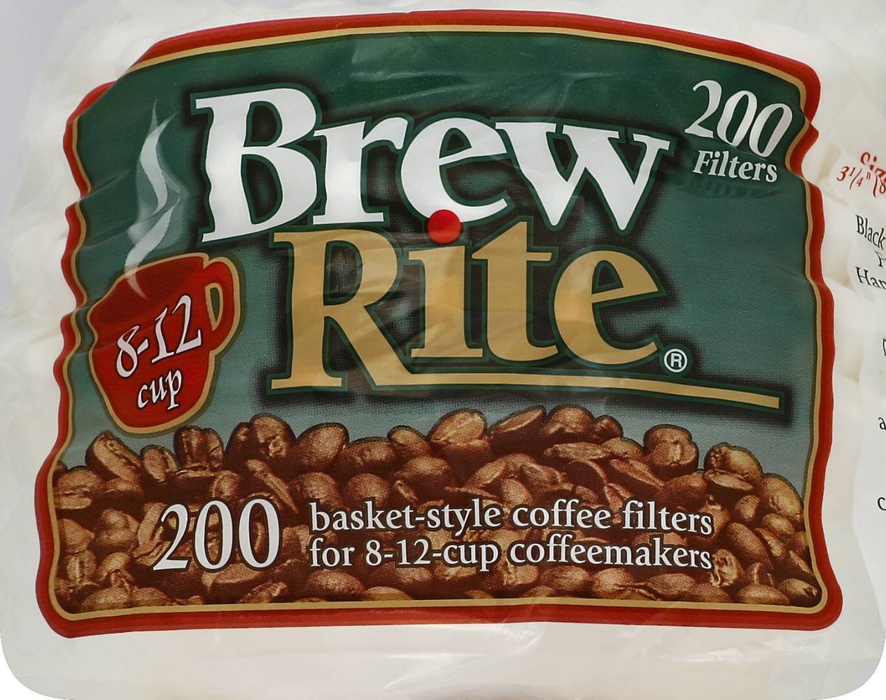 Brew Rite Basket Style 8-12 Cup Coffee Filters (200 ct)