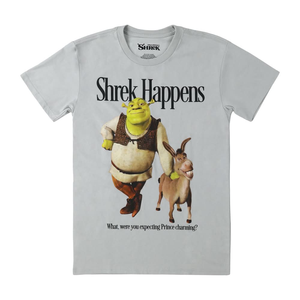 DreamWorks Shrek Happens Graphic Tee Large Gray