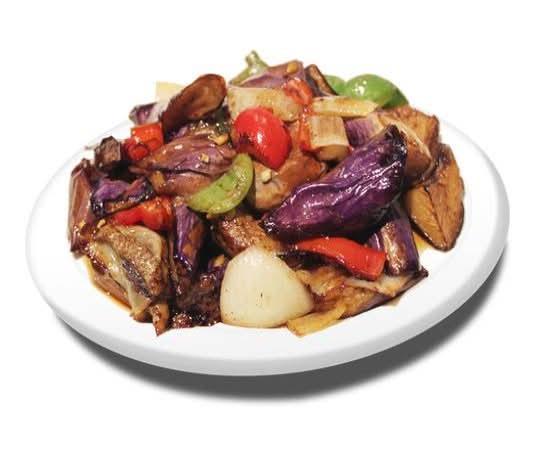 38a. Delicieux aubergines avec riz à la vapeur / Delicious Eggplant with Steamed Rice / 招牌茄子