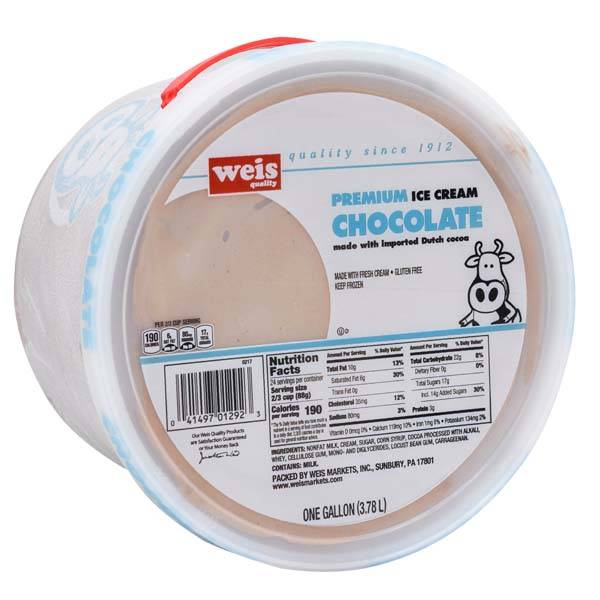 Weis Quality Premium Ice Cream, Chocolate (1 gal)