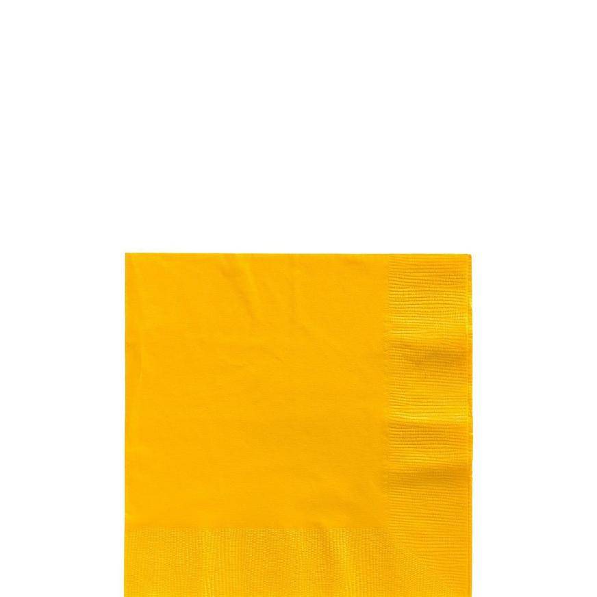 Yellow Paper Beverage Napkins, 5in, 100ct