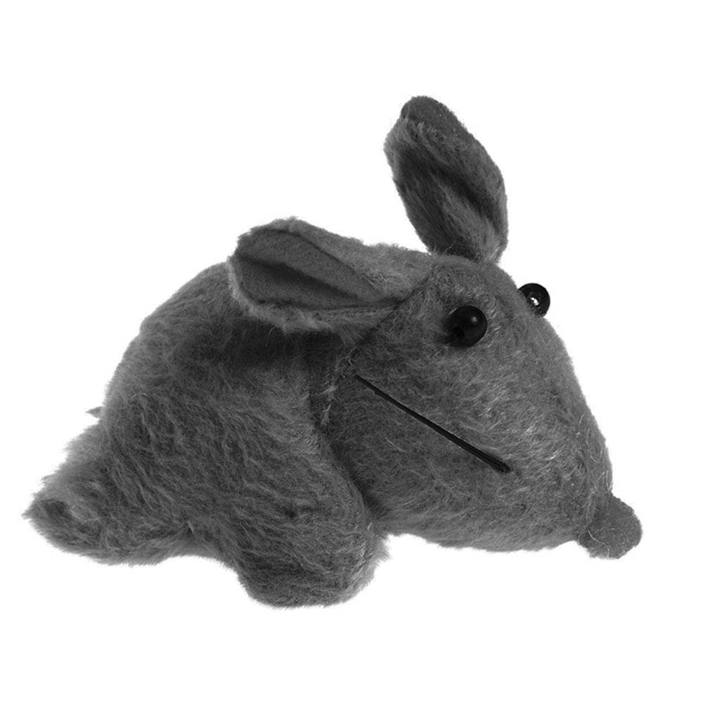 Brinquedo pelúcia rato cinza de corda com catnip