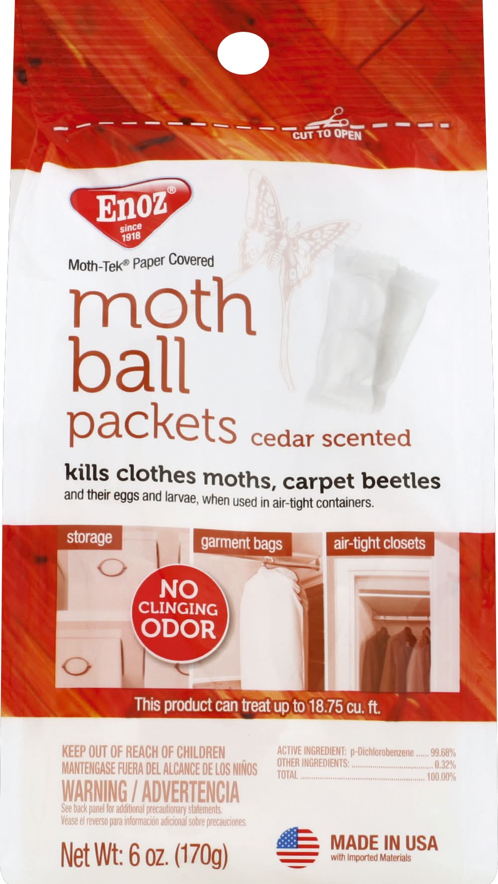 Enoz Moth Ball Packets Cedar (6 oz)