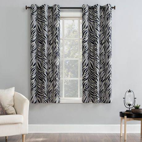 Mainstays Blackout Zebra Print Curtain Panel (1 set)