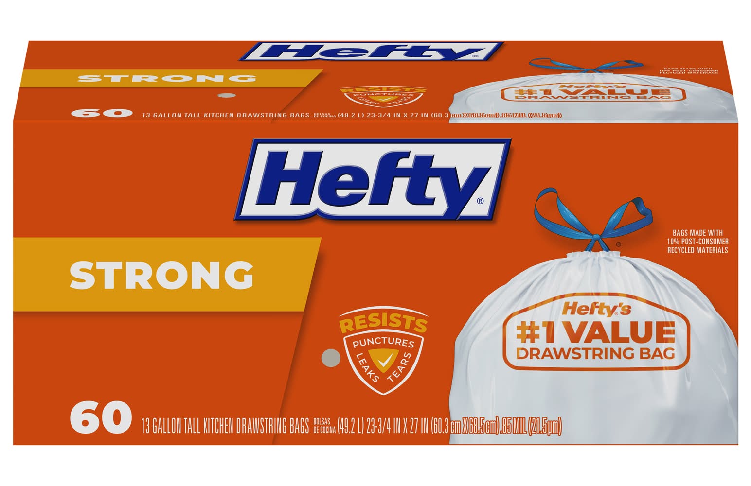 Hefty 13 Gallon Strong Drawstring Tall Kitchen Bags