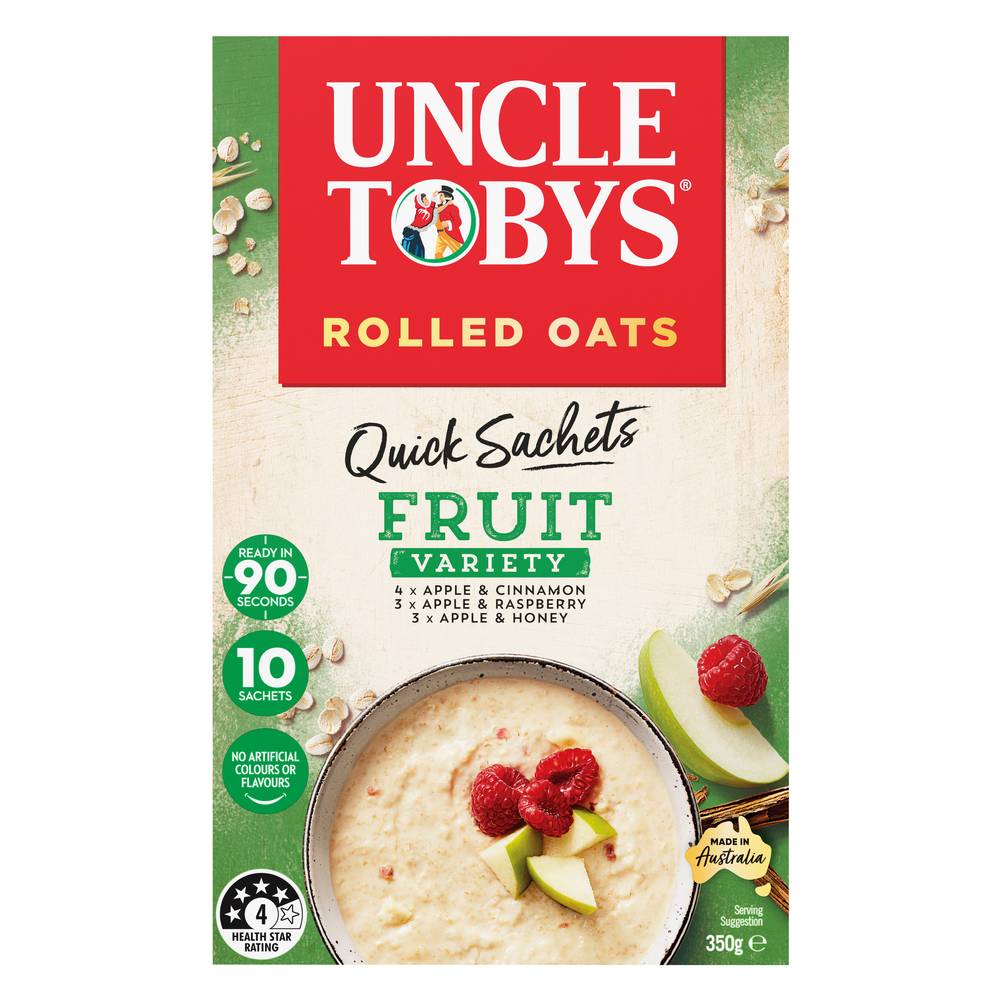 Uncle Tobys Oats Quick Sachets Fruit Variety (350g)