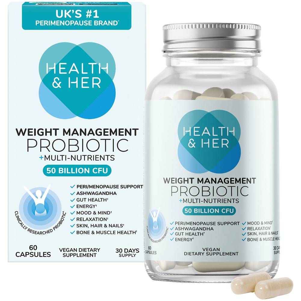 Health and Her Weight Management Probiotic Multi-Nutrient 50 Billion Cfu Capsules(60 Ct)