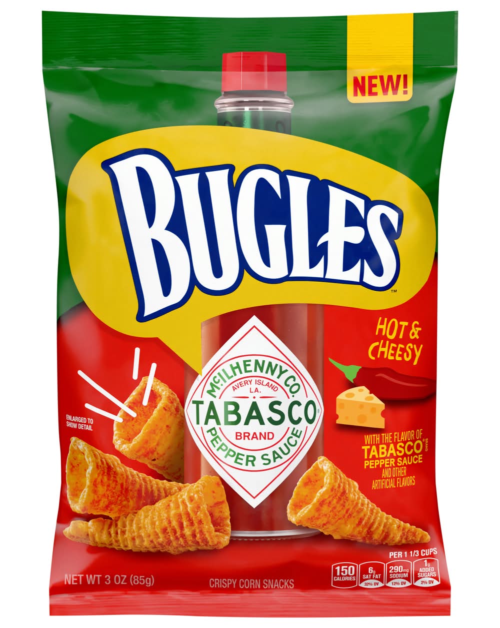 Bugles Crispy Corn Snacks, Tabasco Pepper Sauce (3 oz)