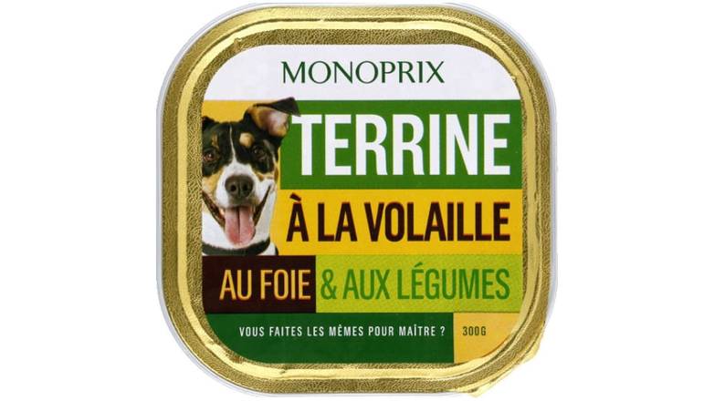 Monoprix - Terrine à la volaille au foie & aux légumes pour chien