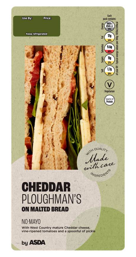 Asda Cheddar Ploughman's on Malted Bread