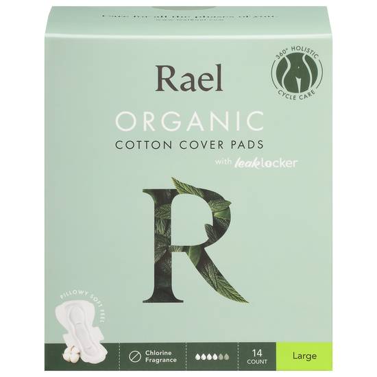 Rael Leak Locker Organic Cotton Cover Pads (14 ct)