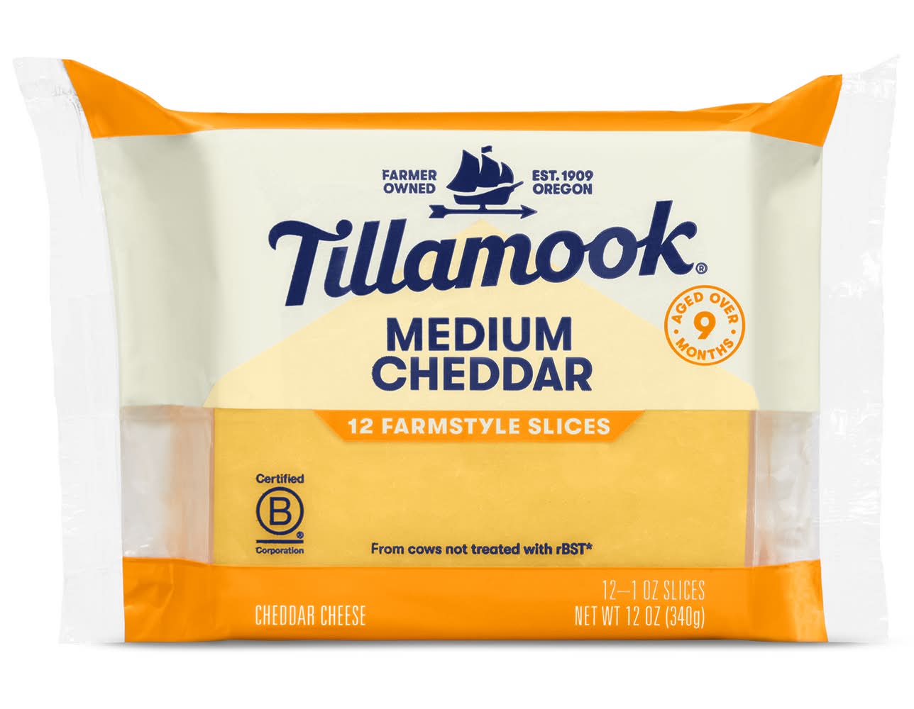 Tillamook Medium Cheddar Thick Cut Slices (12 oz)