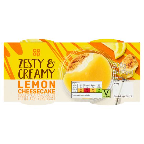Co-Op Lemon Cheesecakes 2 X 100g (200g)