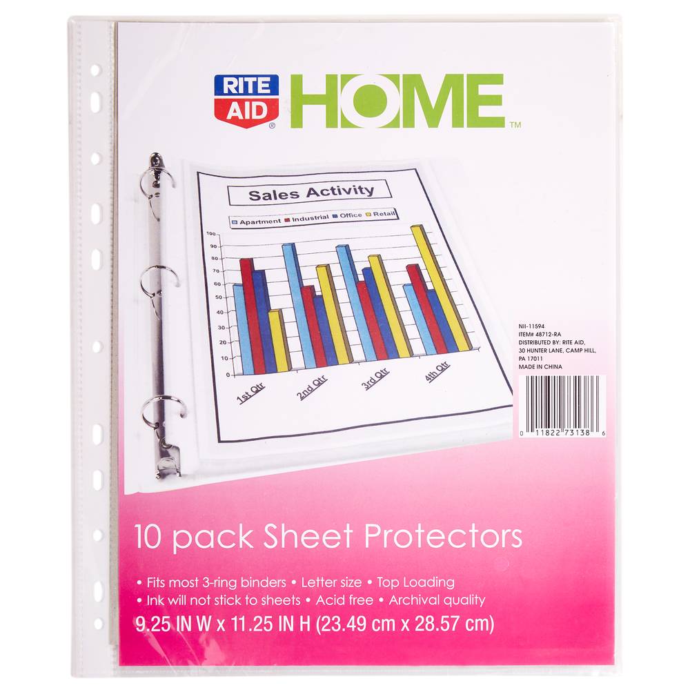 Rite Aid Home Sheet Protector (9.25" x 11.25")