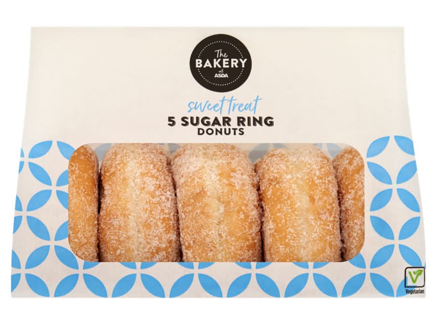 The Bakery at ASDA 5 Sugar Ring Donuts