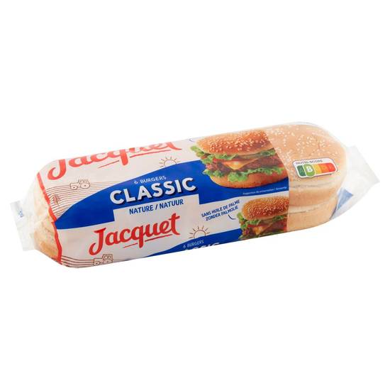 Jacquet Classic Burgers Nature 6 Pièces 330 g