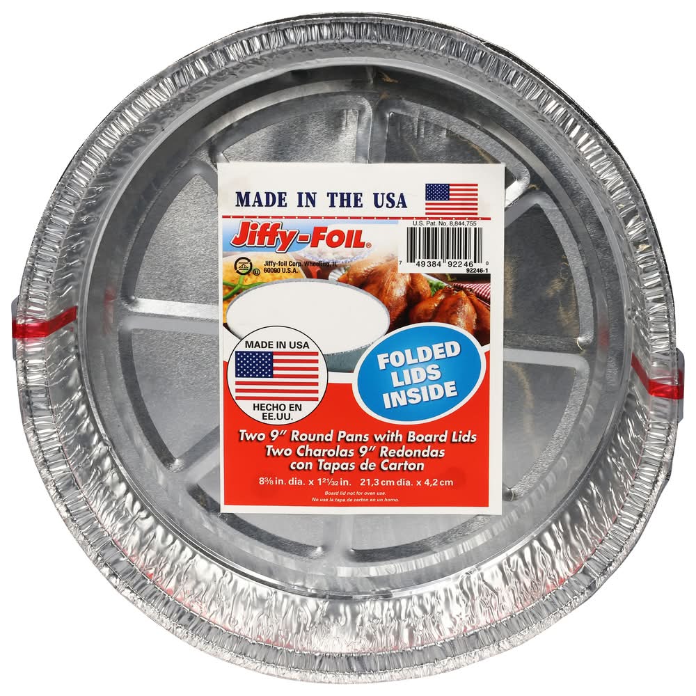 Jiffy-Foil Round Pans With Board Lids, 9" (2 ct)