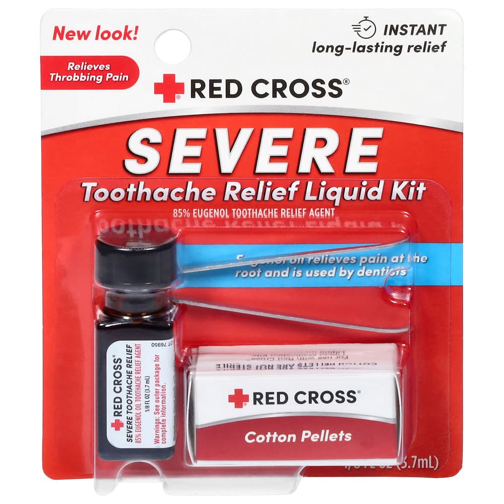 Red Cross Severe Toothache Instant Pain Relief Liquid Kit (0.12 fl oz, 2 ct)