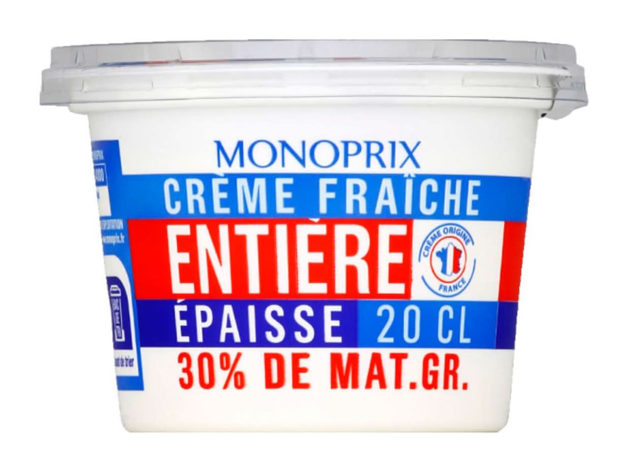 Monoprix - Crème fraîche entière épaisse 30% mg (200ml)