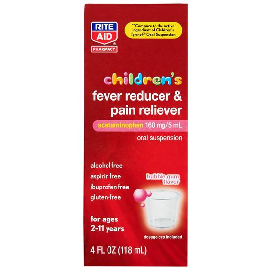 Rite Aid Children's Fever Reducer and Pain Reliever Bubble Gum 160mg