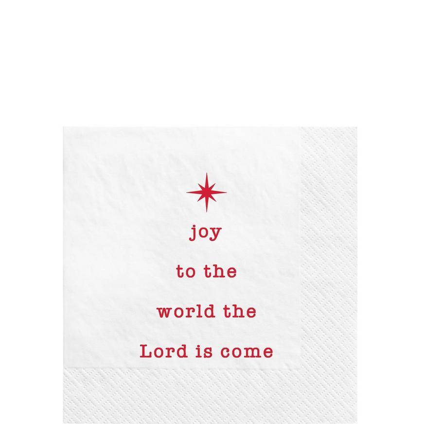 Joy to the World Christmas Paper Beverage Napkins, 5in, 16ct